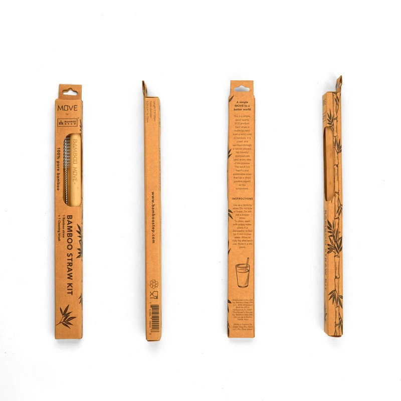 Pack of 3 Bamboo Straws - Move Line by Bamboo