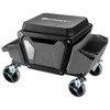 Powerbuilt Rolling Work Seat Brake Stool with 4-inch Rubber Lockable