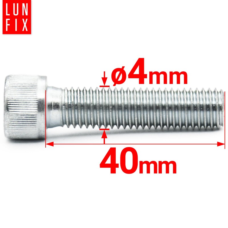 50 Stück M4x40 mm DIN 912 Zylinderschrauben Innensechskant Vollgewinde Stahl