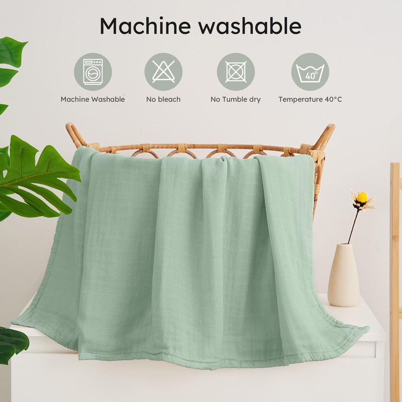 Yoofoss Muslin Swaddle Blankets, Organic Baby Blankets, 47 x 47