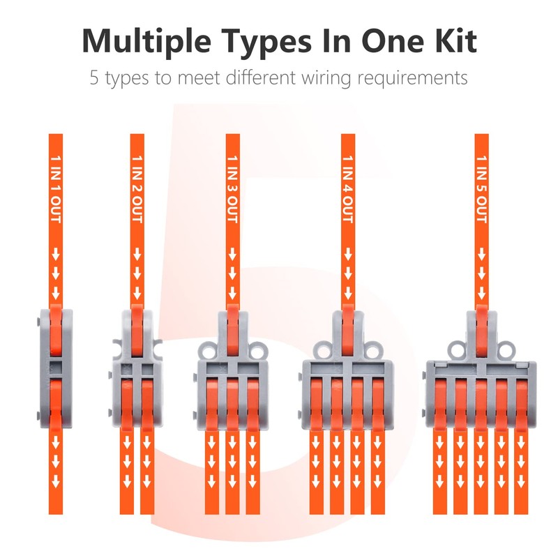 XALXMAW 32Pcs Lever Wire Connectors, DIY Mini Compact Splicing Assortment