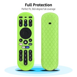 ZWP Silicone Protective Case for Xumo Smart TV Remote, for Element Pioneer Hisense XUMO TV Remote, Washable Anti-Lost Remote Case-Glow in Dark (Green)