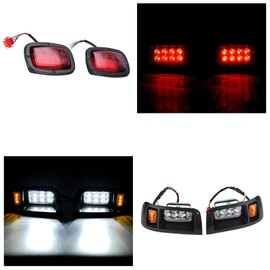 Lochnchn LED Headlight Tail Light Kit Compatible with Club Car DS Golf Carts 1993-UP 12V Street Legal Light Kit with Turn Signal Wire Harness Compatible with Club Car DS for Gas and Electric