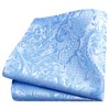 GUSLESON Sky Blue Tie Set for Men Silk Paisley Necktie