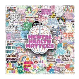 Mental Health Stickers Mental Health Stickers Pack of 100 Skateboard Graffiti Stickers Motorcycles Bicycle Snowboard Luggage Laptop Car Suitcase for Children and Teenagers Waterproof Vinyl