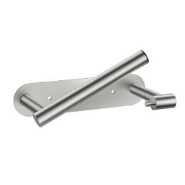 FORIOUS Toilet Paper Holder, Adhesive or Screw Wall Mount Pivoting Tissue Roll Holder for Bathroom, Stainless Steel Rustproof Self Adhesive Toilet Paper Roll Holder no Drilling, Brushed Nickel