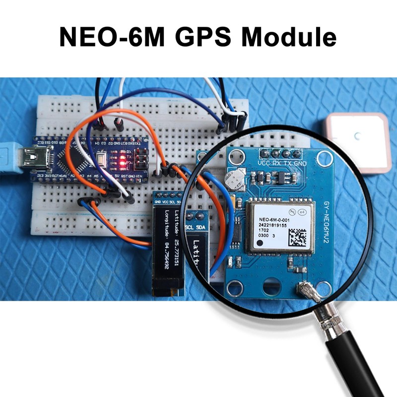 APKLVSR GPS Module, GPS GPS6MV2 Module with Antenna Flight Control,
