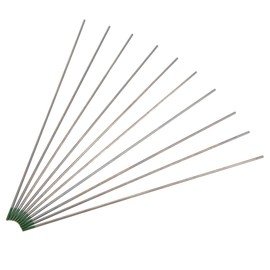 10Pcs TIG Welding Tungsten Electrode Pure Tungsten 1.6mm x 175mm Tungsten Electrode Rod Green for Welding Thin Aluminum Steel Alloy