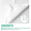 Eazzier Bath No Hook Linen Shower Curtain with Snap in