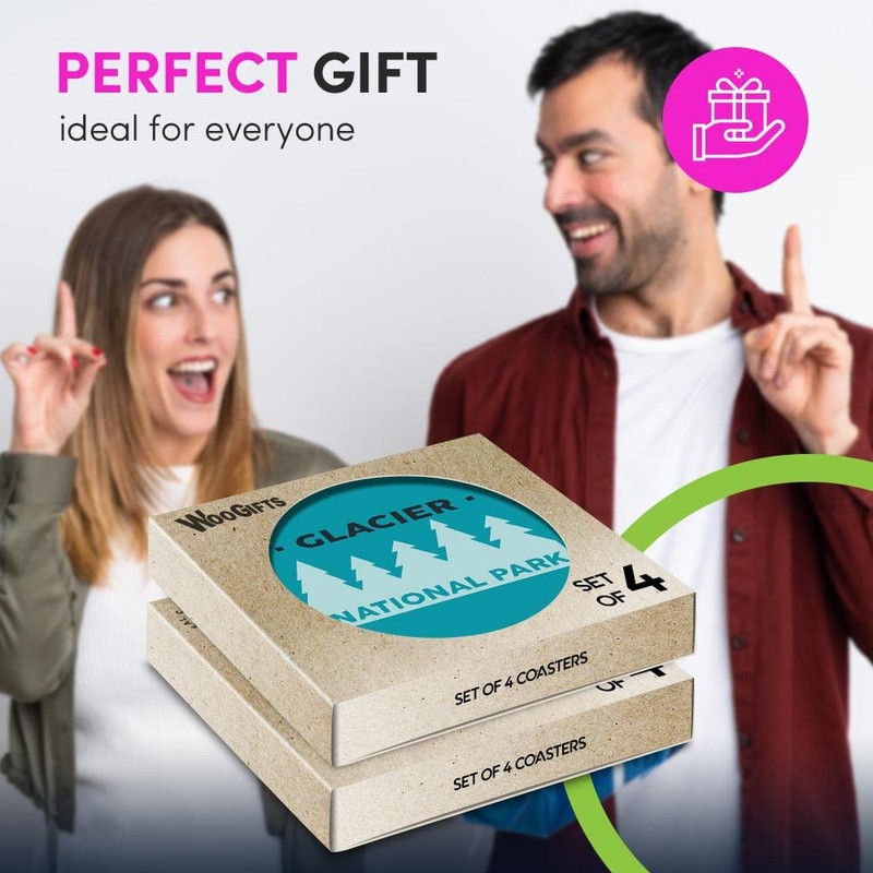 8 x Round Coasters - Glacier National Park USA Cork