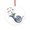 CafePress French Horn Round 4" MDF Holiday Ornament