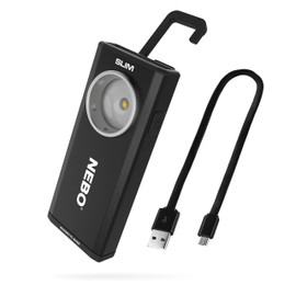 NEBO SLIM Pocket Flashlight | 500 Lumens, Rechargeable Mini EDC Work Light, Magnetic Base & Dimmable Brightness, Durable & Water Resistant, Includes Charging Cable — Black
