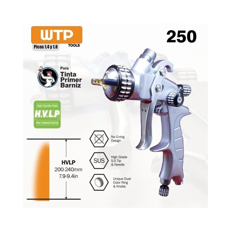 Professional Spray Paint Gun WTP TOOLS 250 1.4/1.8 HVLP Primer