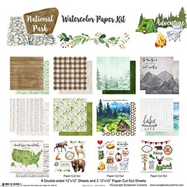 Scrapbook Customs 39140 National Park - Kit para álbumes de recortes de papel para acuarelas al aire libre para colorear 6