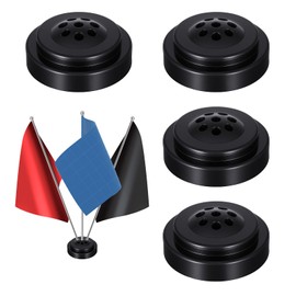FdcLixuvol 8 Hole Desk Flag Holder, 4 Pack Black Desktop Base Flag Stand 8-Hole Black Base Plastic Desk Bases Classroom Flags Holder for Small Stick Desks Flags Office Table (Black)