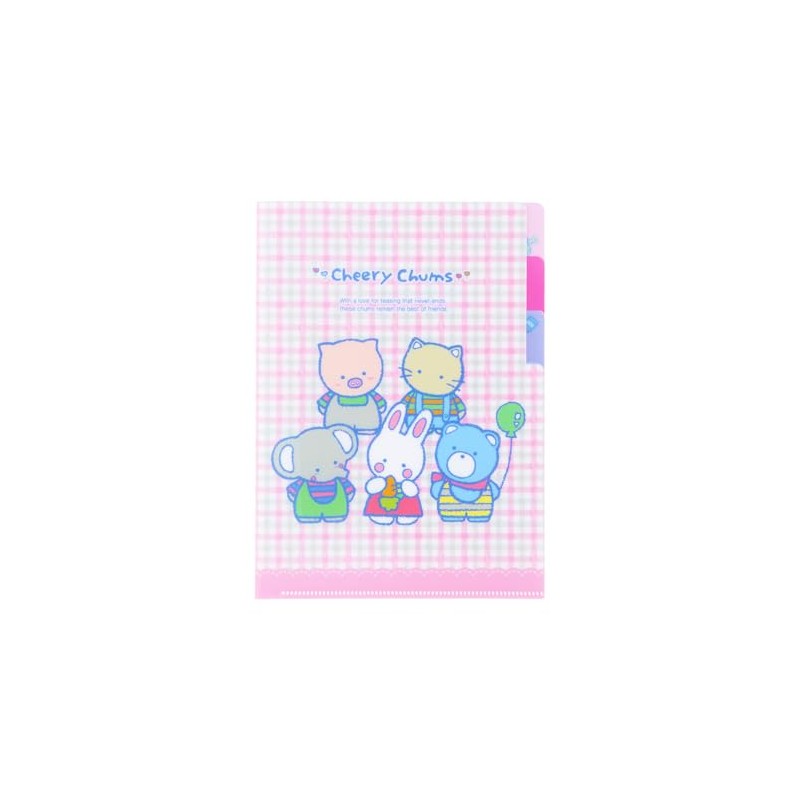 Sunstar Stationery 772974 Cheerful Cham Clear File, A5, 3P, Retro,