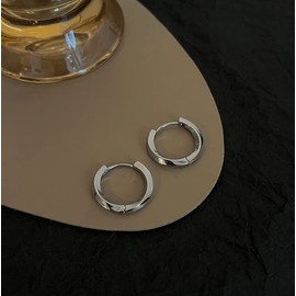 925 Sterling Silver Hoop Earrings 18K White Gold Plated