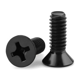 #8-32 x 1/2" Machine Screws, Phillips Flat Head, 304 Stainless Steel 18-8, Black Coated, Countersunk Screws for Computer Case, Electronics, DIY, 100 PCS