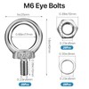 Elesunory 20 Pack Eye Bolts with Nuts, M6 Lifting Shoulder