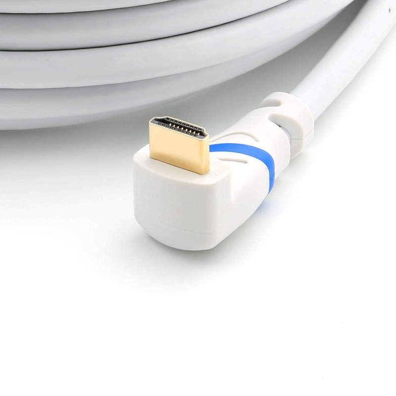 HDMI 2.0 Cable | 10 m | White/Blue | Angled