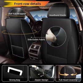 WeBIyds For Hyundai Santa Fe 2009-2024 Front Row 2-Seat Covers Car Cushion Faux Leather