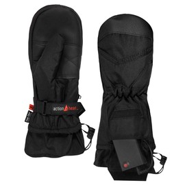 ActionHeat AA Battery Heated Mittens for Men, Women – Softshell Mittens w/Adjustable Gauntlet, Textured Grip