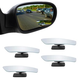 Tecledsn 4PCS Blind Spot Mirror, HD Glass Frameless Convex Rear View Mirrors, Rear View Mirror with Wide Angle Stick, Blind Spot Mirror for Automotive Accessories for Car (Strip shape, 4PCS)
