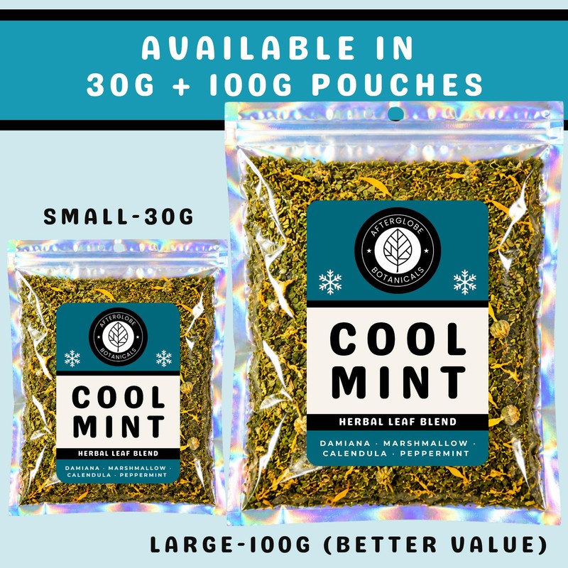 Afterglobe Cool Mint Herbal Blend | Marshmallow Leaf, Damiana, Calendula,