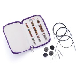 KnitPro Symfonie Wooden Knitting Needle Point Set in Purple Fabric Bag KnitPro Sets Starter Set 4.00, 5.00 and 6.00 mm