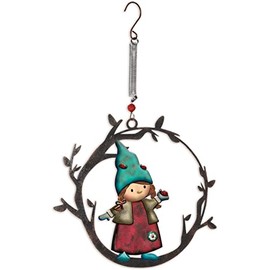 Sunset Vista Designs Rustic Garden Decoration Hanging Garden Decor Outdoor Bouncy Dangler, 13" L, Girl & Ladybug