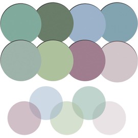 HAKUKU 400 Piezas Nota Adhesiva Transparente, Morandi Linda Redonda Etiqueta Transparente Etiqueta Adhesiva, Marcar, Accesorio para la revista Office Bible Aesthetics（ Tamaño size 5cm）