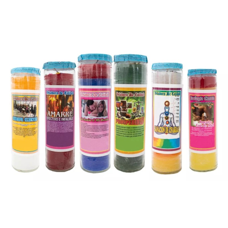 CEB 12 Veladoras Esotéricas Preparadas De Parafina Pura C/aroma