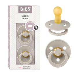 BIBS Pacifiers Colour Collection | Natural Rubber Baby Pacifier | Set of 2 BPA-Free Soothers | Made in Denmark | 6+ Months (Pack of 2) | Sand