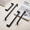 MRAYDECO 10 Pack Soild 6-1/4in (160mm) Black Cabinet Handles Square