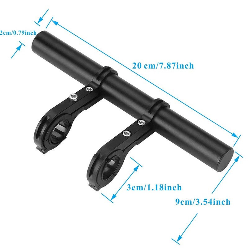 YMWALK Bicycle Handlebar Extender 20cm Aluminum Alloy Clamp Speedometer Headlight