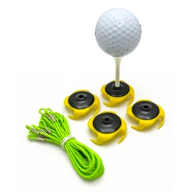 Tee Claw Golf Training Aid Kit, Artificial Turf Tee Holder and Training Aid (Black/Yellow, 4-Pack)