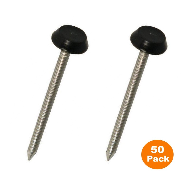 50 x Black UPVC 30mm Poly Top Pins Nails Plastic