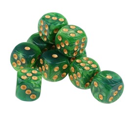Yiotfandoll 10PCS Polyhedral D6 Dice 16mm Acrylic Game Dice for RPG MTG DND Table Games (Green Yellow)