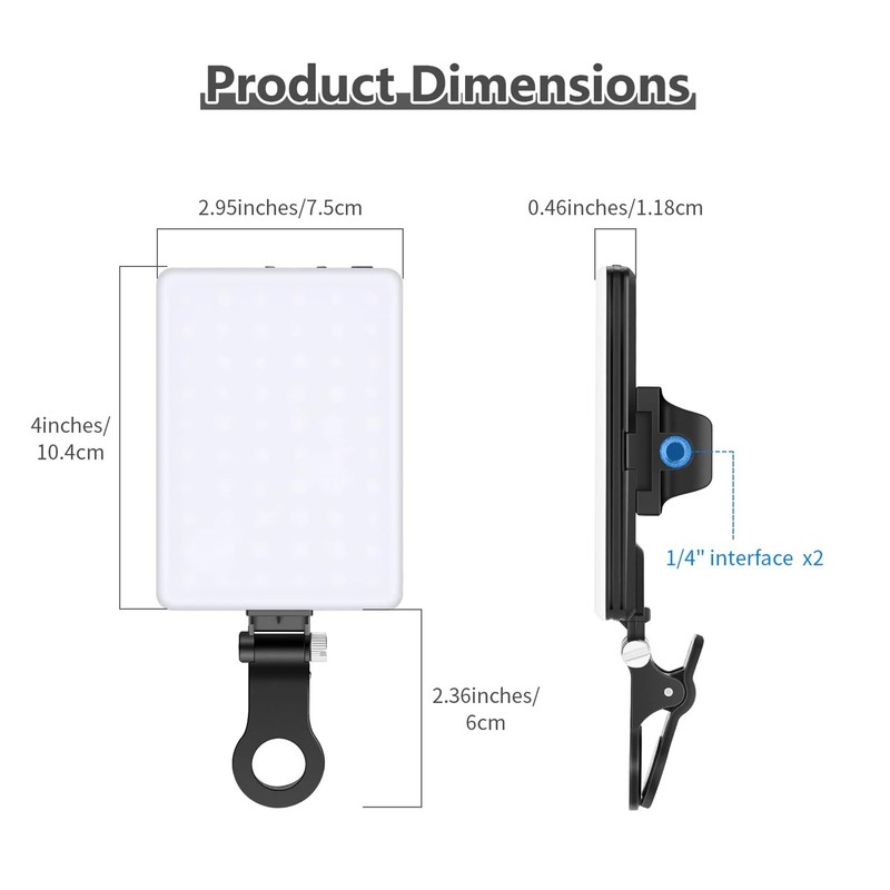 Neewer NL-60AI LED Clamp Light for Laptop and Smartphone with