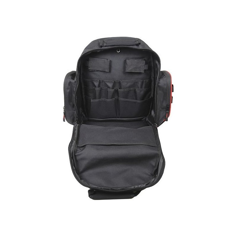 19-1/2" General Purpose Tool Backpack, 19 Pockets, Black