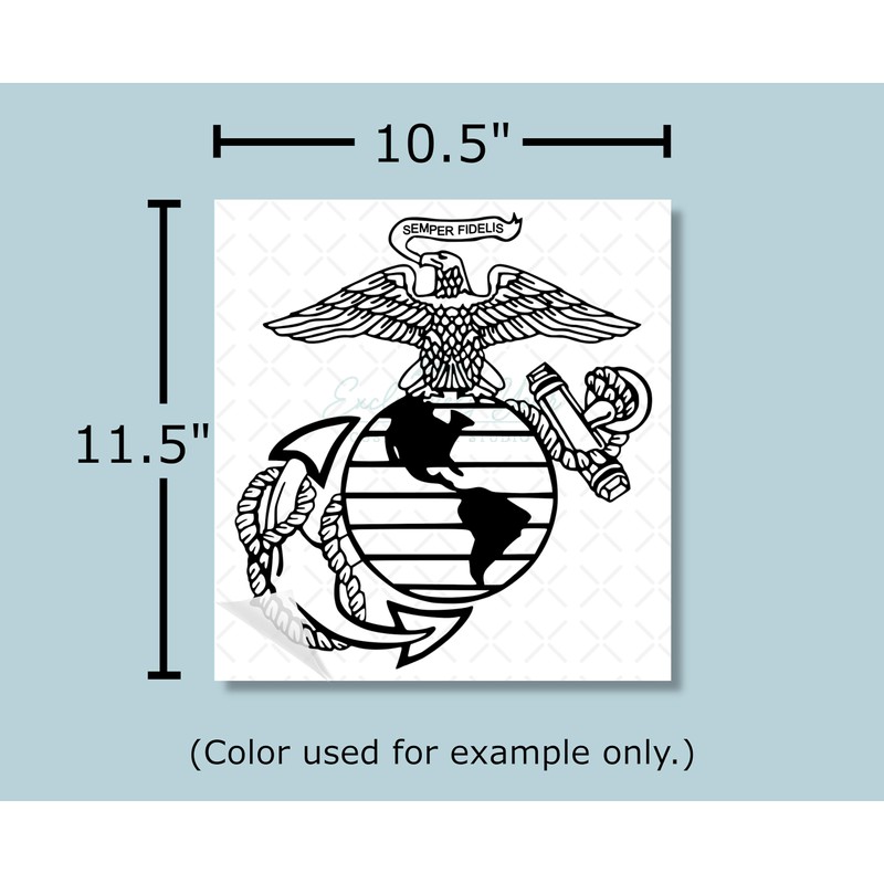 Exclusively Your LLC 10.5x11.5" Large Red USMC Eagle Globe and