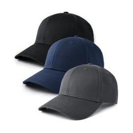 FURTALK Mens Structured Baseball Cap Adjustable Washed Cotton Golf Dad Hat Plain Classic Hats for Men