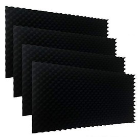 HPKL9999 4PACK 48 "X 24 "X 2" Black Acoustic Panels Studio Soundproofing Foam Wedge Ti...
