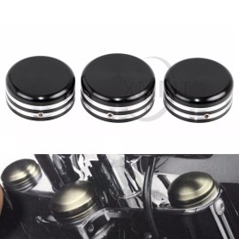 Unbranded CNC Gloss Black Fork Stem Upper Nut Bolt Cover For Harley Dyna Sportster XL FXD