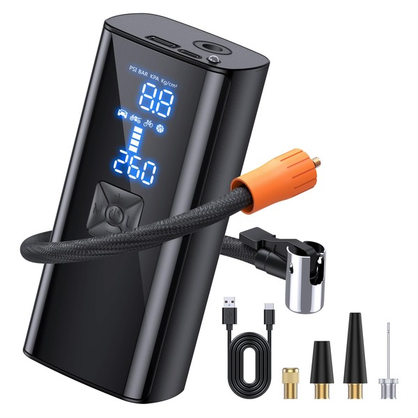 Tire Inflator Portable Air Compressor, 180PSI Portable Air Pump for