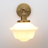 Pathson Vintage Wall Sconce Lamp with Milk White Glass Shade,