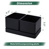 Herb Garden Planter Set with Saucer, Black, 76-Q-B-1