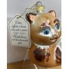 Laved NWT Vintage Laved Italian Glass Hand Painted Cat/Kitten Ornament