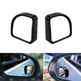 Xotic Tech Blind Spot Mirror, 2'' Black Fan HD Glass Convex Adjustable Wide Angle Rear View Mirror,Universal For Car SUVs Truck Motorcycle (2pcs)