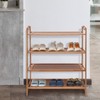 YINZINR 4-Tier Bamboo Shoe Rack, Brown, 18"W x 18"L x